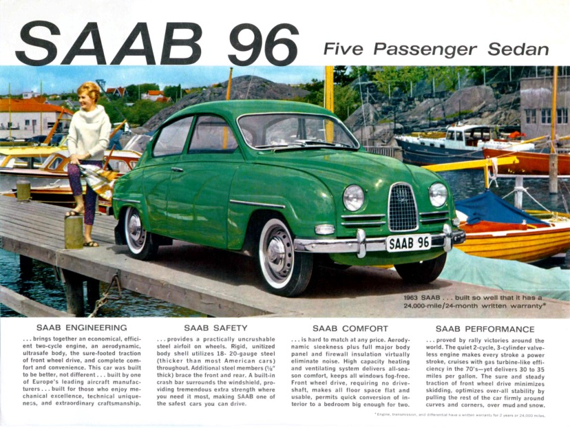 1963 SAAB 96 Brochure Page 1